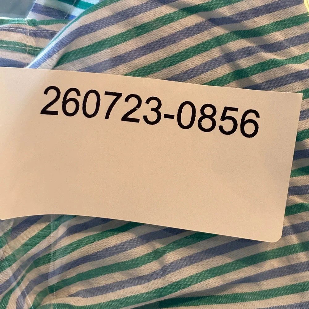 J Crew Mens Boxer Shorts Blue Green Vertical Striped Cotton Size M